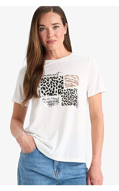 DeFacto Regular Fit Bisiklet Yaka Kısa Kollu Tişört F2774AX25SMER105