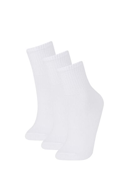 DeFacto Kadın Rahat Lastikli 3'lü Pamuklu Soket Çorap F2806AXNSWT1
