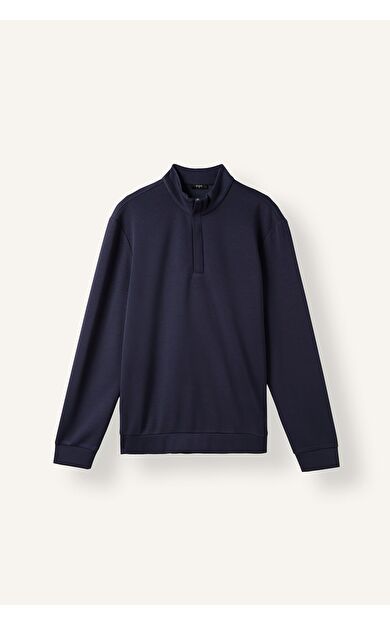 DeFacto Regular Fıt Dik Yaka Yarım Fermuarlı Sweatshirt