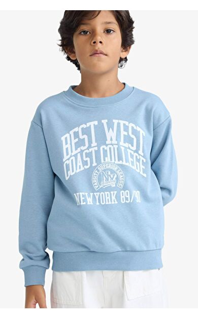 DeFacto Erkek Çocuk Regular Fit Bisiklet Yaka Sweatshirt F2843A825AUBE770