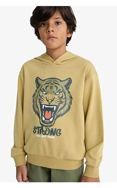 DeFacto Erkek Çocuk Kapüşonlu Baskılı Sweatshirt F2859A825WNKH258