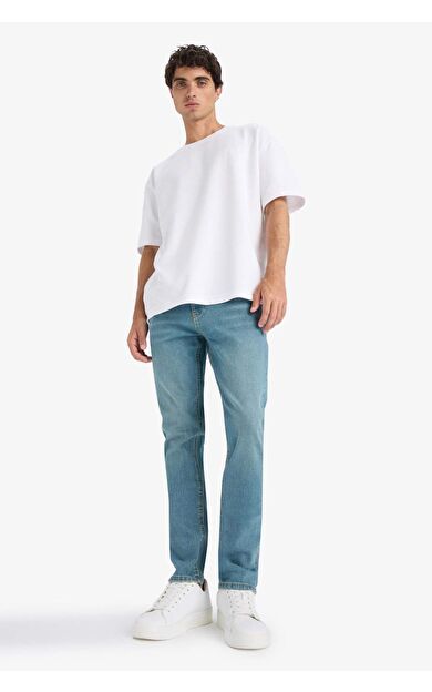 DeFacto Pedro Slim Fit Dar Kalıp Normal Bel Dar Paça Jean Pantolon F2928AX25AUNM29