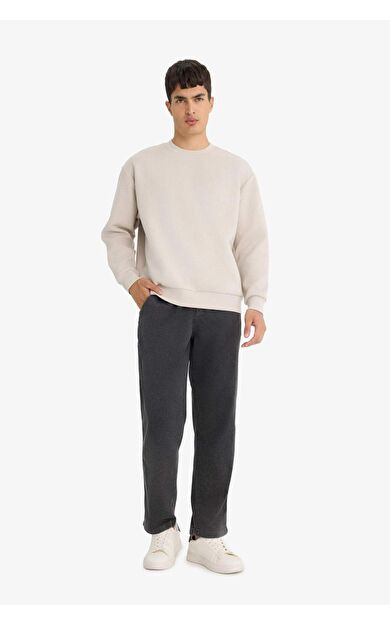 Wide Leg Beli Bağcıklı Lastikli Geniş Paça Jean Kar Yıkamalı Pantolon