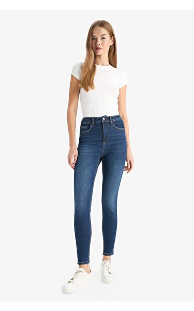 Skinny Fit Yüksek Bel Bilek Boy Jean Pantolon F2964AX25WNNM34