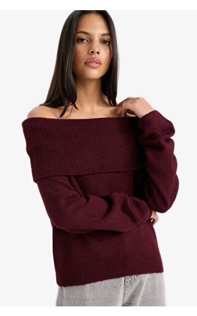 Regular Fit Omuzu Açık Kazak F3029AX25WNBR285