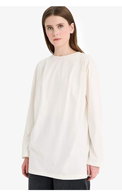 Regular Fit Bisiklet Yaka Uzun Kollu Tunik