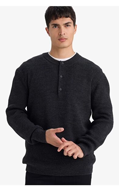 DeFacto Standart Fit Polo Yaka Triko Kazak