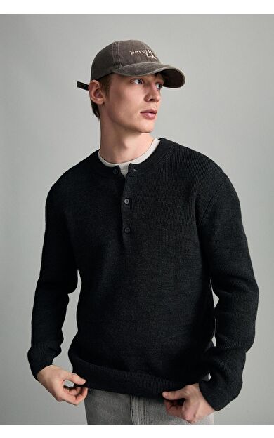 DeFacto Standart Fit Polo Yaka Triko Kazak