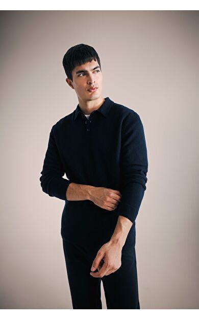DeFacto Standart Fit Polo Yaka Triko Kazak