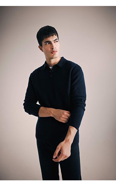 DeFacto Standart Fit Polo Yaka Triko Kazak