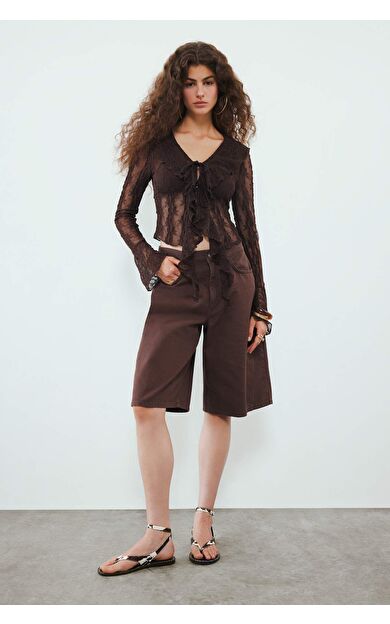 DeFacto Coool Normal Bel Kısa Paça Gabardin Bermuda F3133AX25HSBN258