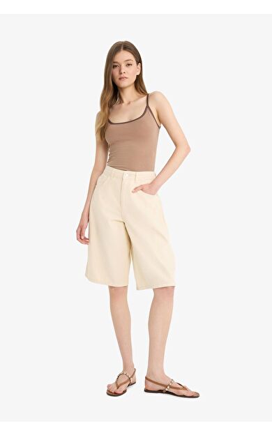 DeFacto Coool Normal Bel Kısa Paça Gabardin Bermuda F3133AX25HSER105