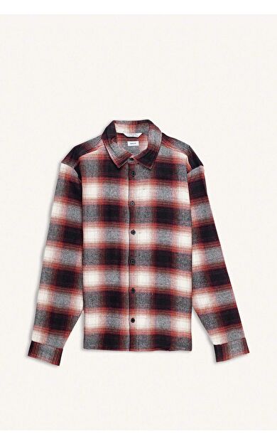 DeFacto Yılbaşı Temalı Regular Fıt Polo Yaka Oduncu Uzun Kollu Gömlek