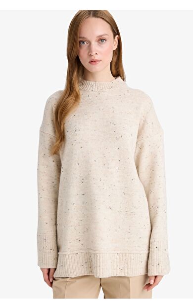DeFacto Loose Fit Bisiklet Yaka Triko Tunik