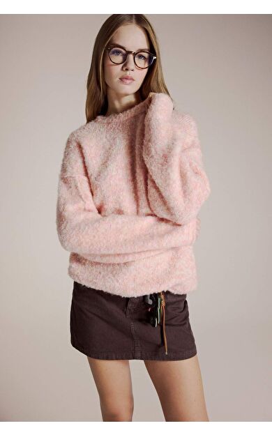 Oversize Geniş Kalıp Bisiklet Yaka Kazak