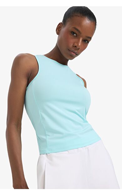 DeFacto DeFactoFit Slim Fit Dar Kesim Basic Düz Bisiklet Yaka Sporcu Atlet F3265AX25SMTR177