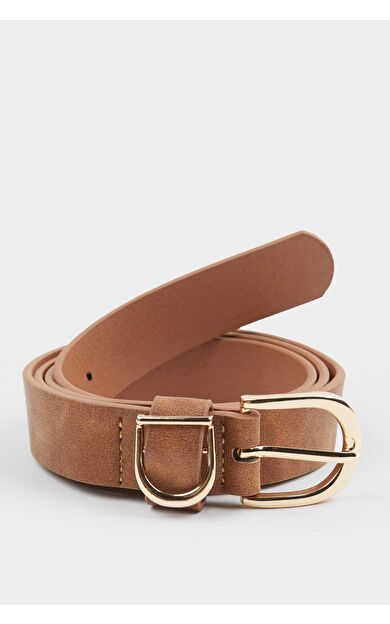 Kadın Oval Toka Suni Deri Jean Kemeri