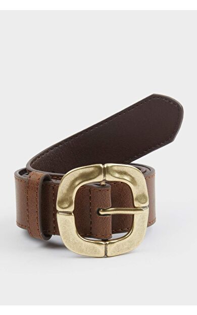 Kadın Büyük Toka Suni Deri Jean Kemeri