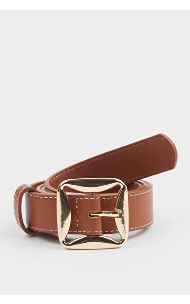 Kadın Kare Toka Suni Deri Jean Kemeri