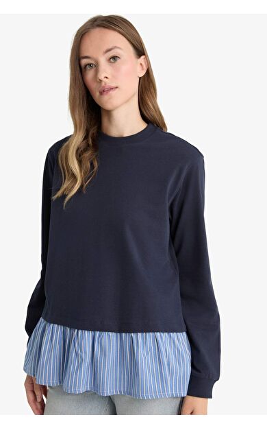 Regular Fit Bisiklet Yaka Sweatshirt Kumaşı Sweatshirt Tunik