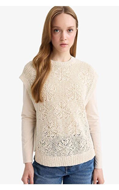 DeFacto Bisiklet Yaka Triko Yelek F3296AX25AUBG168