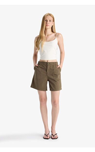 DeFacto Coool Normal Bel Kısa Paça Gabardin Şort F3318AX25SMKH341