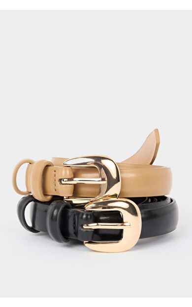 Kadın Suni Deri 2'li Günlük Kemer