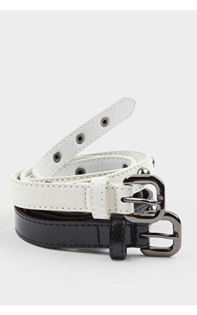 DeFacto Kadın Suni Deri 2'li Günlük Kemer