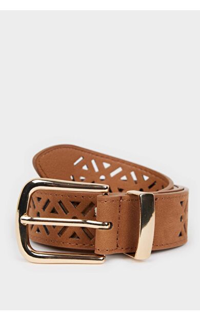 Kadın Dikdörtgen Toka Suni Deri Jean Kemeri F3359AXNSBN69