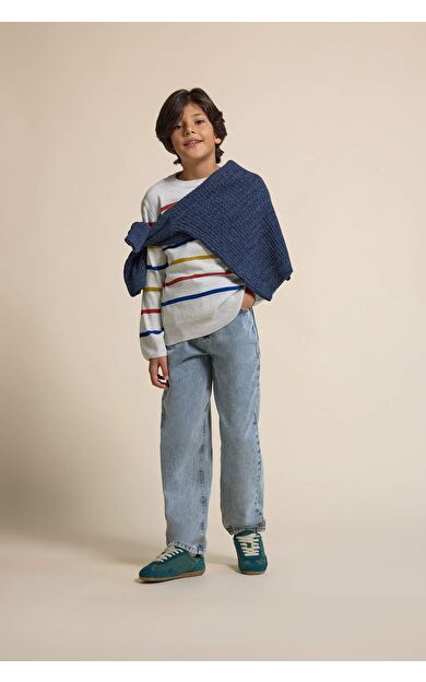 Erkek Çocuk Loose Fit Düz Paça Jean Pantolon