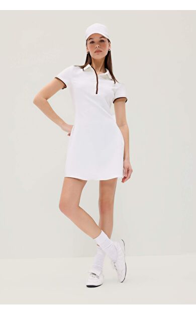 Polo Yaka Kısa Kollu Mini Elbise
