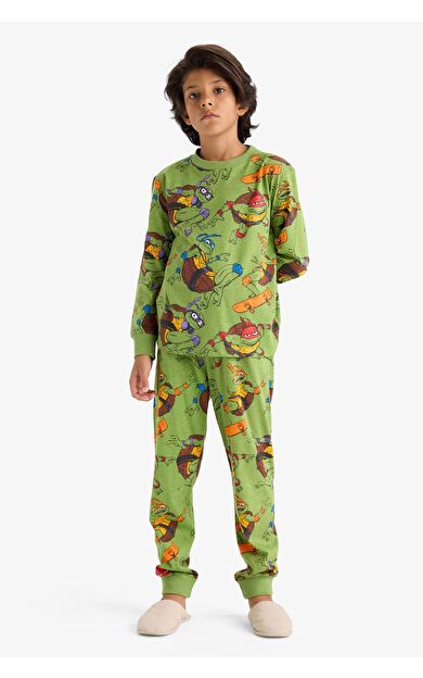 DeFacto Erkek Çocuk Teenage Mutant Ninja Turtles:Mutant Mayhem Regular Fit 2'li Pijama Takımı