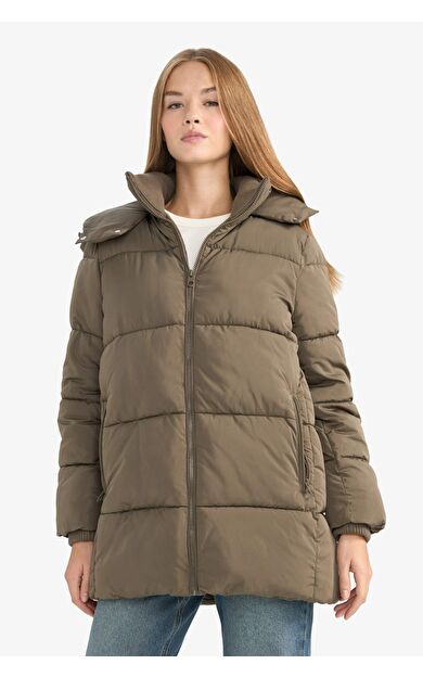 DeFacto Su Geçirmez Regular Fit Kapüşonlu Parka