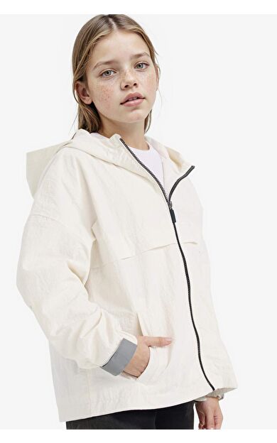 Kız Çocuk Kapüşonlu File Astarlı Yağmurluk