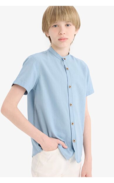DeFacto Erkek Çocuk Regular Fit Hakim Yaka Uzun Kollu Gömlek