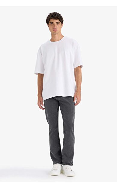 DeFacto Sergio Regular Fit Normal Bel Boru Paça Düz Paça Jean Pantolon F3586AX25AUNM36