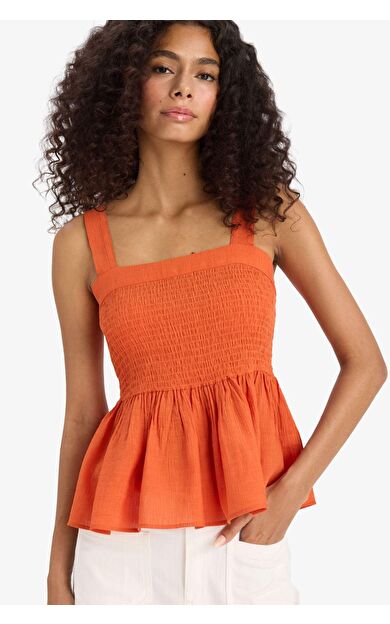 Krinkıl Viskon Kolsuz Bluz