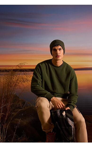 DeFacto Relax Fit Bisiklet Yaka Polar Sweatshirt