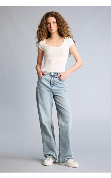 90's Wıde Leg Yüksek Bel Uzun Jean Pantolon