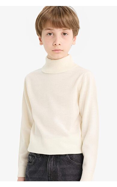 DeFacto Erkek Çocuk Okul Yarım Balıkçı Yaka Kazak