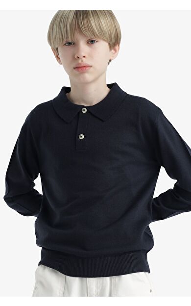 DeFacto Erkek Çocuk Okul Polo Yaka Kazak F3739A825AUNV253