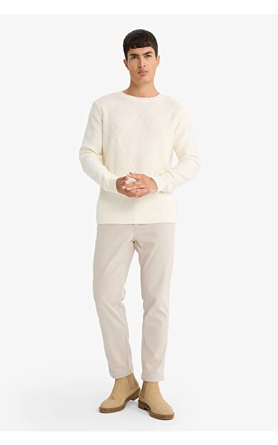 Regular Fit Düz Paça Chino Pantolon