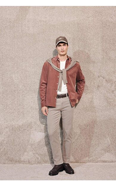 Regular Fit Fitilli Kadife Pantolon