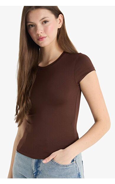 DeFacto Fitted Bisiklet Yaka Kısa Kollu Tişört F3833AX25SMBN1