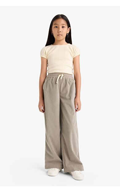 DeFacto Kız Çocuk Wide Leg Beli Lastikli Geniş Paça Pantolon