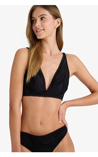 DeFacto Bağcıklı Dantelli Kapsız Pedsiz Balenli Bralet Fall in Love