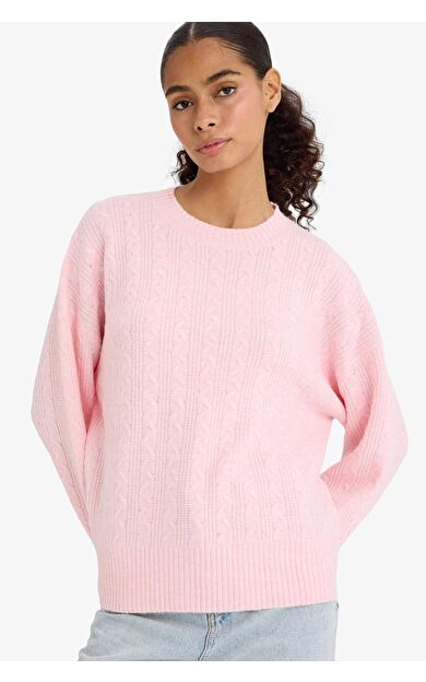 Oversize Geniş Kalıp Bisiklet Yaka Kazak F3894AX25WNPN344