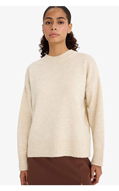 Oversize Geniş Kalıp Bisiklet Yaka Kazak F3895AX25WNER105