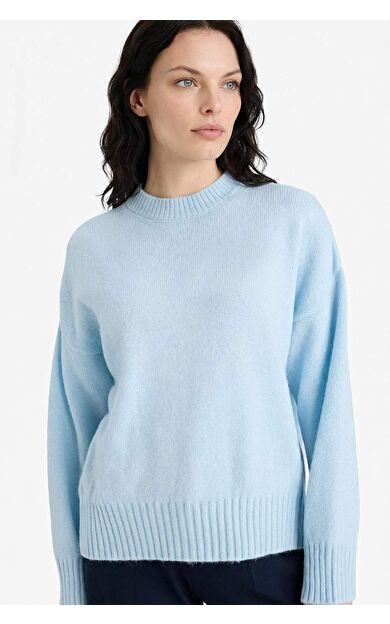 Oversize Geniş Kalıp Bisiklet Yaka Triko Kazak