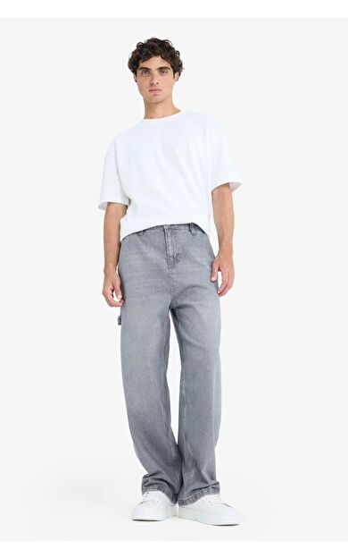 DeFacto Skater Fit Geniş Kalıp Yüksek Bel Geniş Paça Jean Pantolon F3927AX25SMNM55